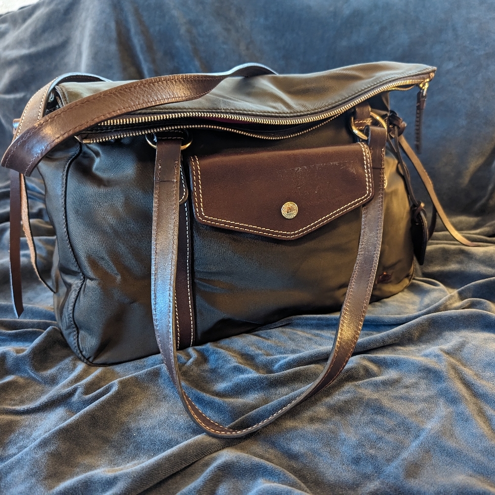 Dooney &Bourke Nylon Satchel Black with leather